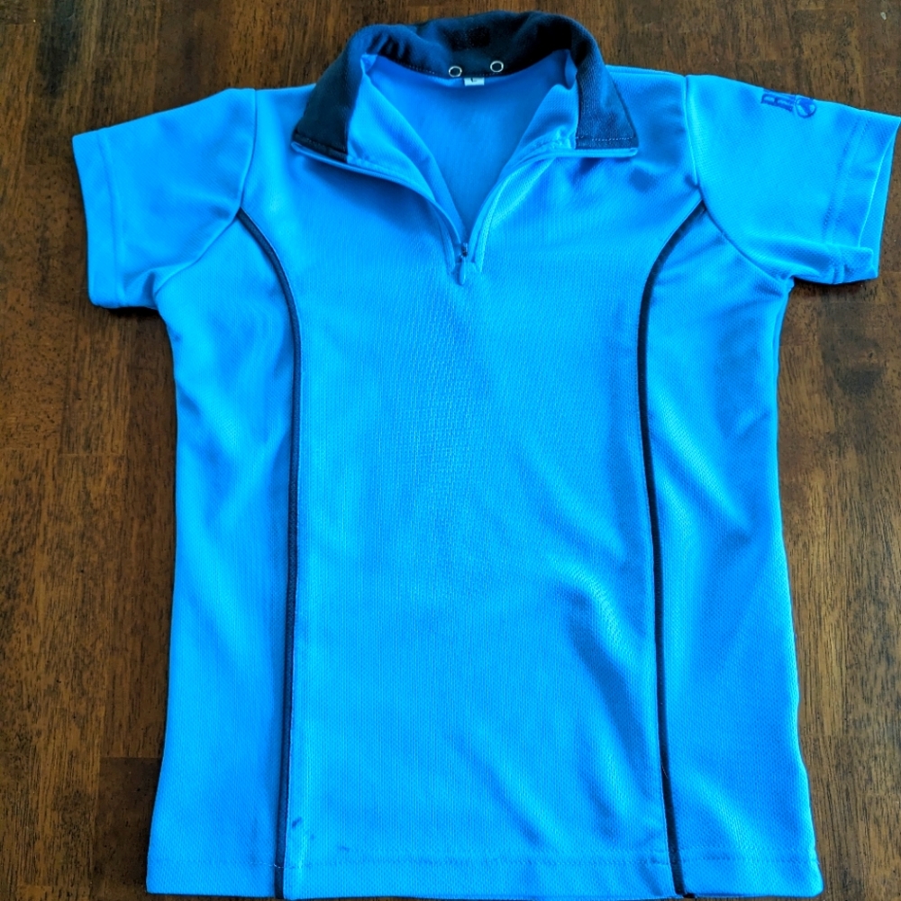 Girls equestrian blue riding polo